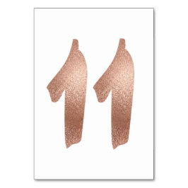 10 Tischnummern Weißes Metallisches Rosa Gold