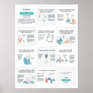 10 Tricks zu erscheinen Smart in Meetings Poster