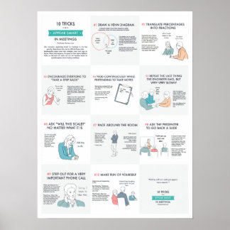 10 Tricks zu erscheinen Smart in Meetings Poster
