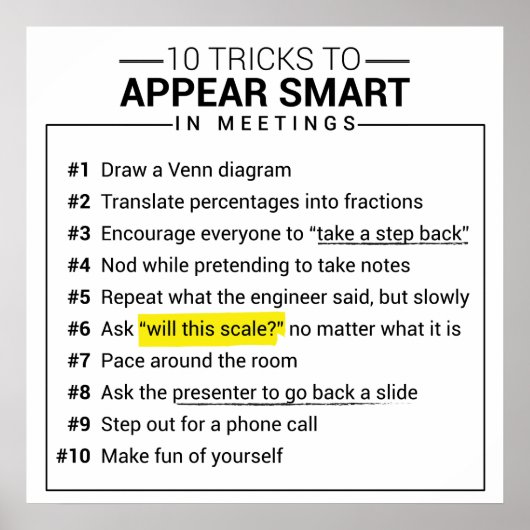 10 Tricks zu erscheinen Smart während der Sitzunge Poster (Vorne)