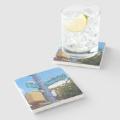 10. und Piedmont Midtown, Atlanta Marble Untersetz Steinuntersetzer (Seitenansicht)