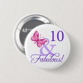 10 und toller Geburtstag Button (Vorne & Hinten)
