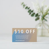 10 US$ Discount Business Card Visitenkarte (Stehend Vorderseite)