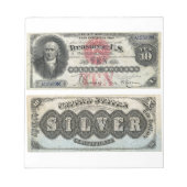 10 US-Dollar Banknotensilberzertifikat 1878 Notizblock (Vorderseite)