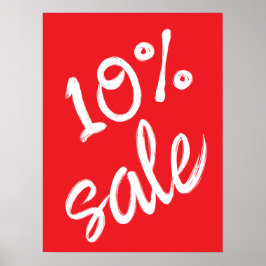 10 % Verkaufsabonnement, 18x24 Red Sale Poster