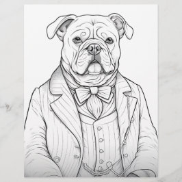 10 Viktorianische Bulldog-Farbseiten Briefbogen