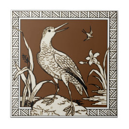 10 von 12 Repro 1880s Minton Mocha Bird Series Fliese