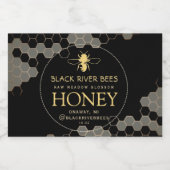 10 Wasserfeste Honigwabenrübe, Honigmelone schwarz Lebensmitteletikett (Einzelnes Label)