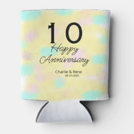 10 wedding anniversary yellow pastel name retro bo dosenkühler