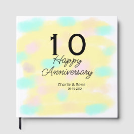 10 wedding anniversary yellow pastel name retro bo gästebuch