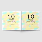 10 wedding anniversary yellow pastel name retro bo gästebuch (Voll)