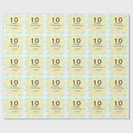 10 wedding anniversary yellow pastel name retro bo geschenkpapier