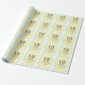 10 wedding anniversary yellow pastel name retro bo geschenkpapier (Ungerollt)