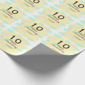 10 wedding anniversary yellow pastel name retro bo geschenkpapier (Ecke)