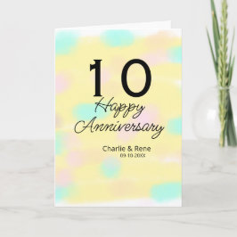 10 wedding anniversary yellow pastel name retro bo karte