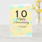 10 wedding anniversary yellow pastel name retro bo karte (Gelbe Blume)