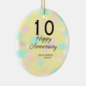 10 wedding anniversary yellow pastel name retro bo keramik ornament (Rechts)