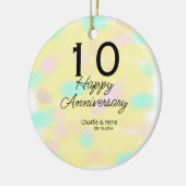 10 wedding anniversary yellow pastel name retro bo keramik ornament (Links)