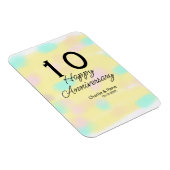 10 wedding anniversary yellow pastel name retro bo magnet (Rechte Seite)