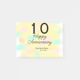 10 wedding anniversary yellow pastel name retro bo post-it klebezettel