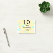10 wedding anniversary yellow pastel name retro bo post-it klebezettel (Büro)