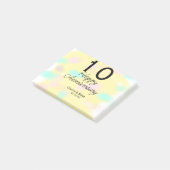 10 wedding anniversary yellow pastel name retro bo post-it klebezettel (angewinkelt)
