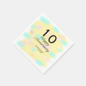 10 wedding anniversary yellow pastel name retro bo serviette (Ecke)