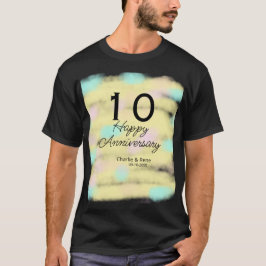 10 wedding anniversary yellow pastel name retro bo T-Shirt