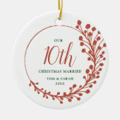 10. Weihnachten Verheirateter Personalisierter Hec Keramik Ornament (Vorne)