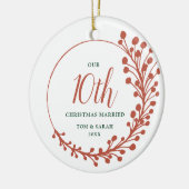 10. Weihnachten Verheirateter Personalisierter Hec Keramik Ornament (Links)
