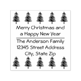 10 Weihnachtsbäume - Quadrat, selbstgefällige Brie Permastempel