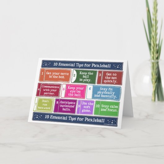 10 Wichtige Tipps für Pickleball Karte (Vorderseite)