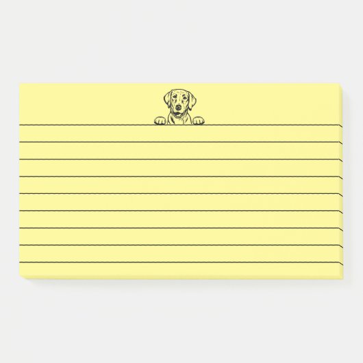 10"x6" Gelbe Linde Post-Sein mit schwarzem Labor Post-it Klebezettel (Vorderseite)