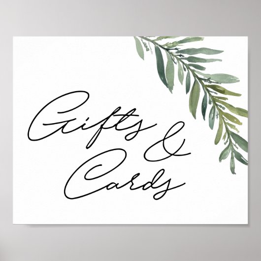 10" x 8" Geschenksieb Wasserfarbenleaf Poster (Vorne)