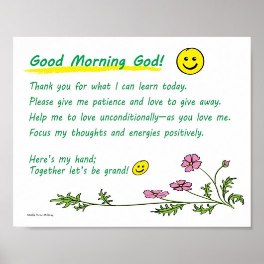 10" x 8" Poster: "Guten Morgen, Gott!" Poster (Vorne)