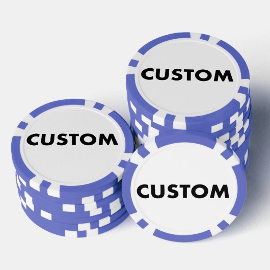 10 x Custom Personalisiert BLUE Casino, Pokerchips (Stapel)