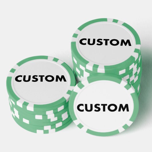 10 x Custom Personalisiert GREEN Casino, Pokerchips (Stapel)