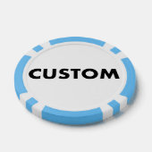 10 x Custom Personalisiert LIGHT BLUE Casino, Pokerchips (Einzeln)