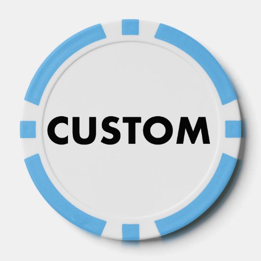 10 x Custom Personalisiert LIGHT BLUE Casino, Pokerchips (Vorderseite)
