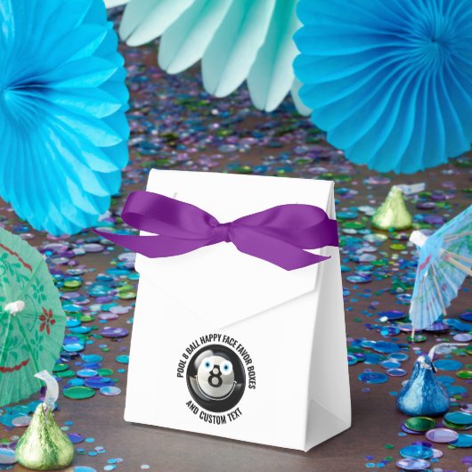 10 x Custom Pool 8 Ball BLAUE EYES Happy Face Geschenkschachtel (Party)