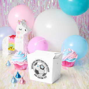 10 x Custom Soccer Ball Party BLAUE EYES Happy Fac Geschenkschachtel