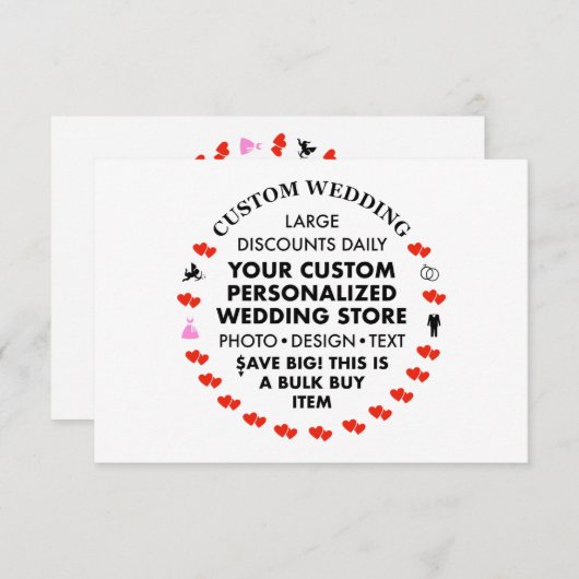 10 x Custom Wedding Enclosure Cards Begleitkarte (Vorne/Hinten)