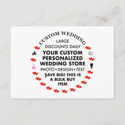 10 x Custom Wedding Enclosure Cards Begleitkarte (Vorderseite)