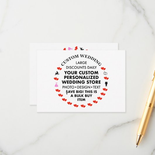 10 x Custom Wedding Enclosure Cards Begleitkarte (Vorderseite/Rückseite Beispiel)