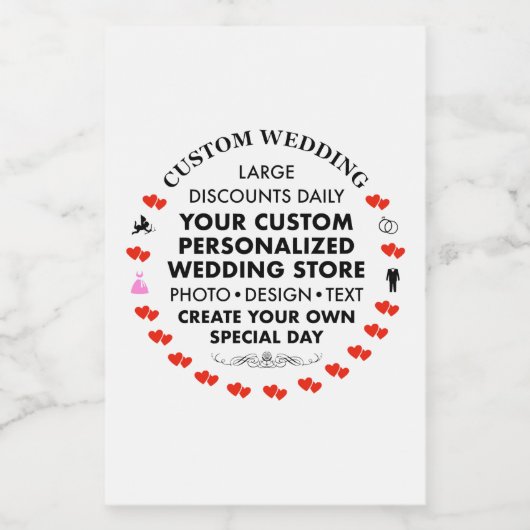 10 x Custom Wedding MINI WEINETIKETTEN Weinetikett (Einzelnes Label)