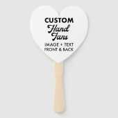 10 x Ecru Herz Custom Wedding Hand Fans Fächer (Vorderseite)