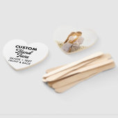 10 x Ecru Herz Custom Wedding Hand Fans Fächer (Non-assembled)