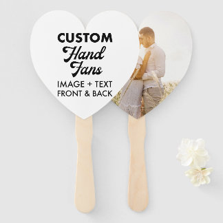 10 x Ecru Herz Custom Wedding Hand Fans Fächer