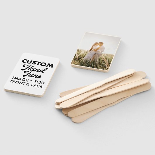 10 x Ecru Rectangle Custom Wedding Hand Fans Fächer (Non-assembled)