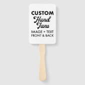 10 x Ecru Rectangle Custom Wedding Hand Fans Fächer (Vorderseite)